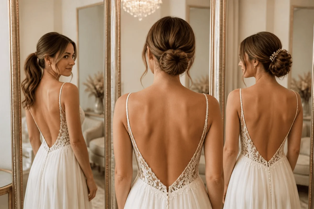 idée de coiffure robe dos nu