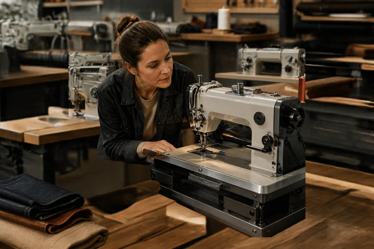 machine à coudre face aux tissus épais